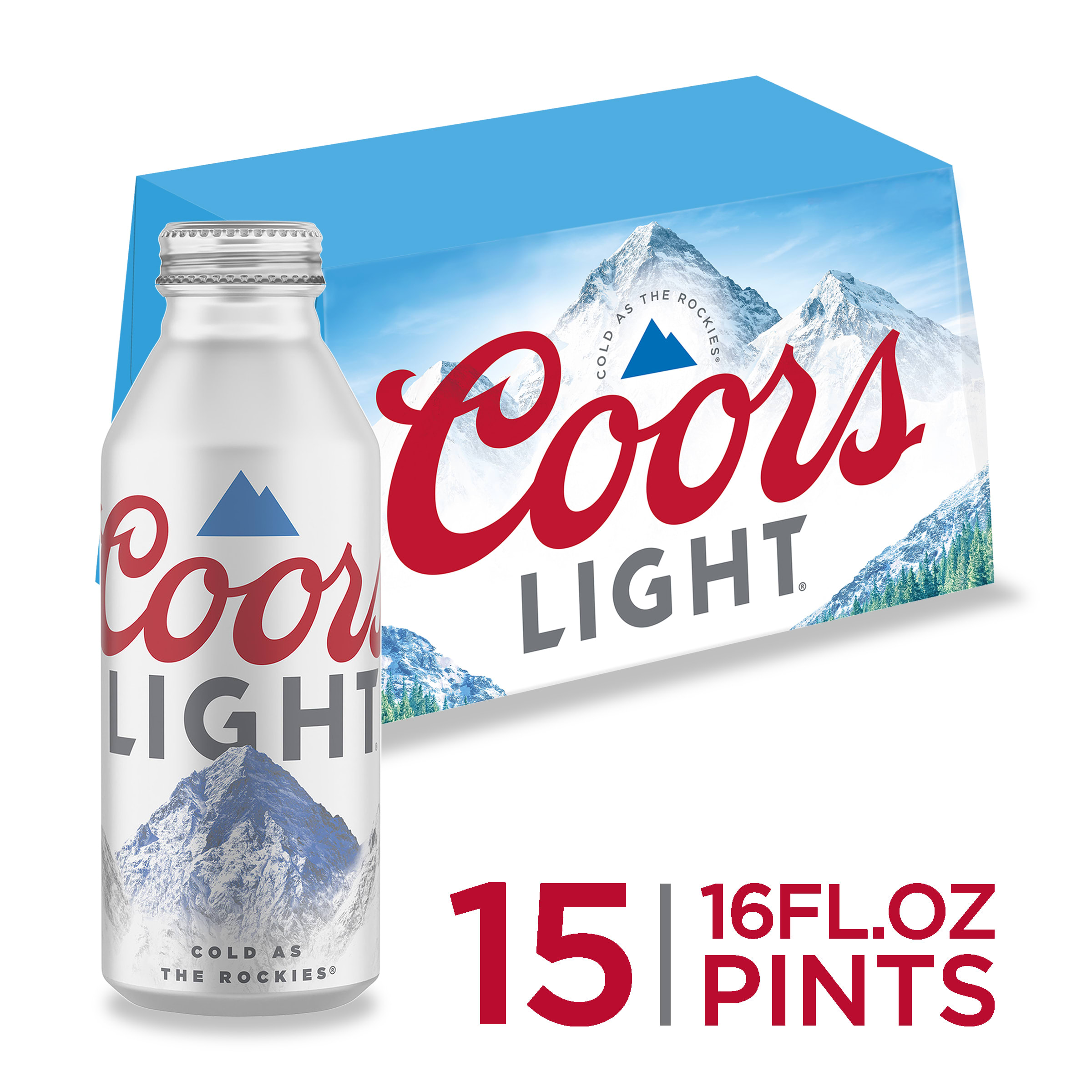 COORS LIGHT 16OZ ALUMINUM PINT - 15PK