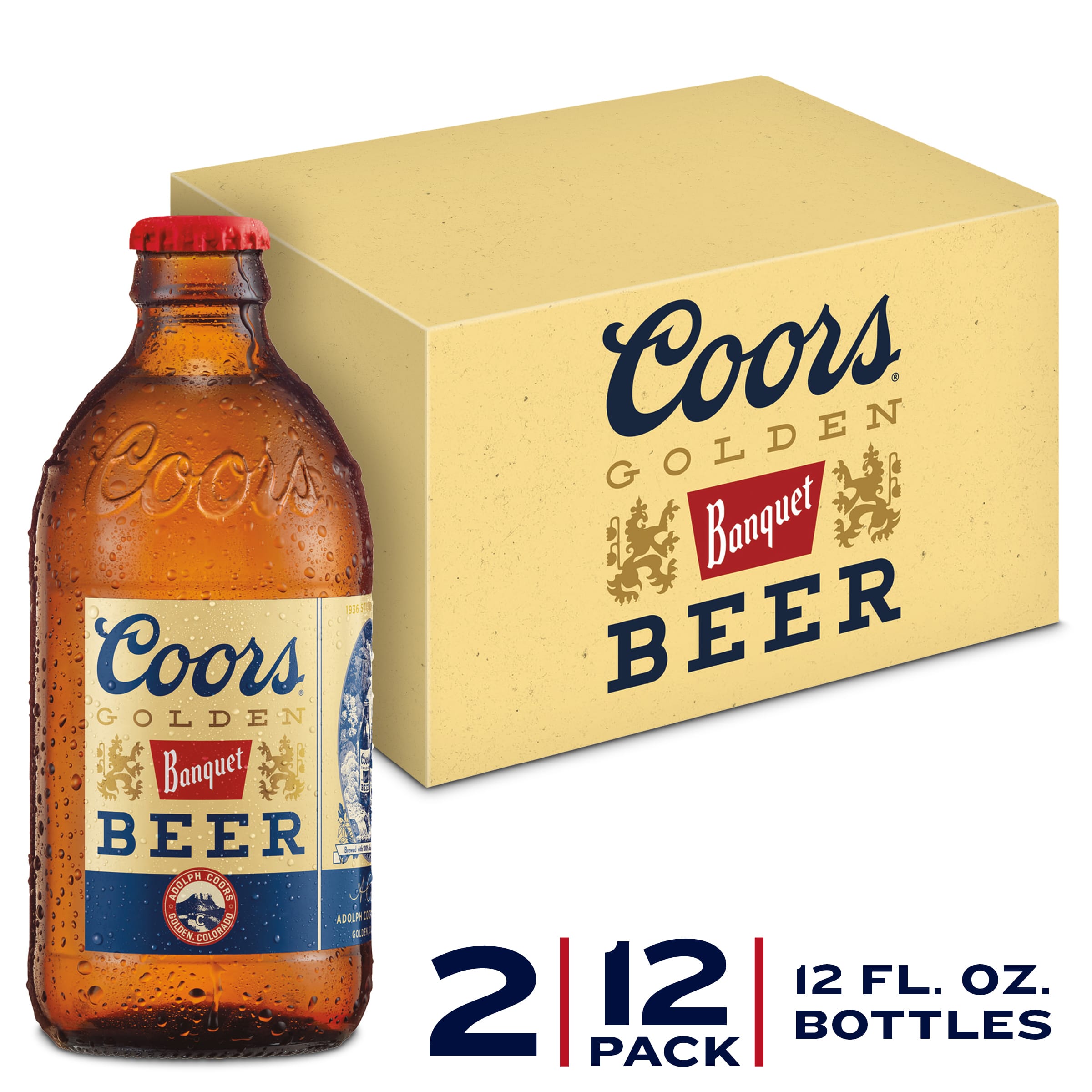 COORS BANQUET GOLDEN BEER - 12PK BTL