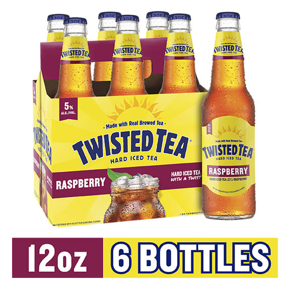 TWISTED TEA RASPBERRY 12OZ BTL-6pk