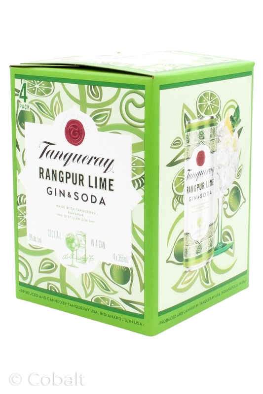 TANQUERAY RTD RANGPUR LIME GIN & SODA COCOKATIL IN A CAN - 4PK 355ML CAN